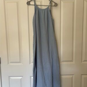 NWT - quince cotton gauze blue maxi dress - size S